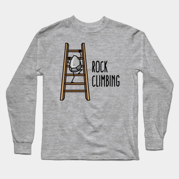 Rock Climbing, funny climbing sport puns cartoon Long Sleeve T-Shirt by LaundryFactory